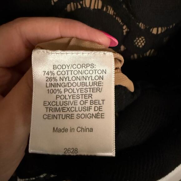 Tory Burch Long Sleeve Lace Top Black Boatneck Blouse Size 4 - Picture 4 of 5